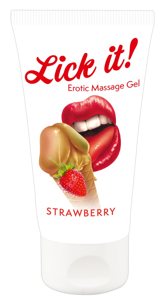Lick it! Gel “Erotic Massage Gel Strawberry“ mit Erdbeer-Aroma